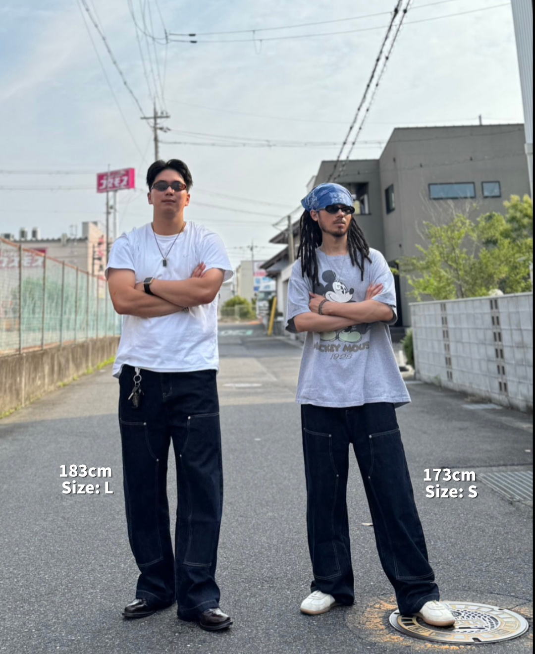DOUBLE KNEE DENIM PANTS