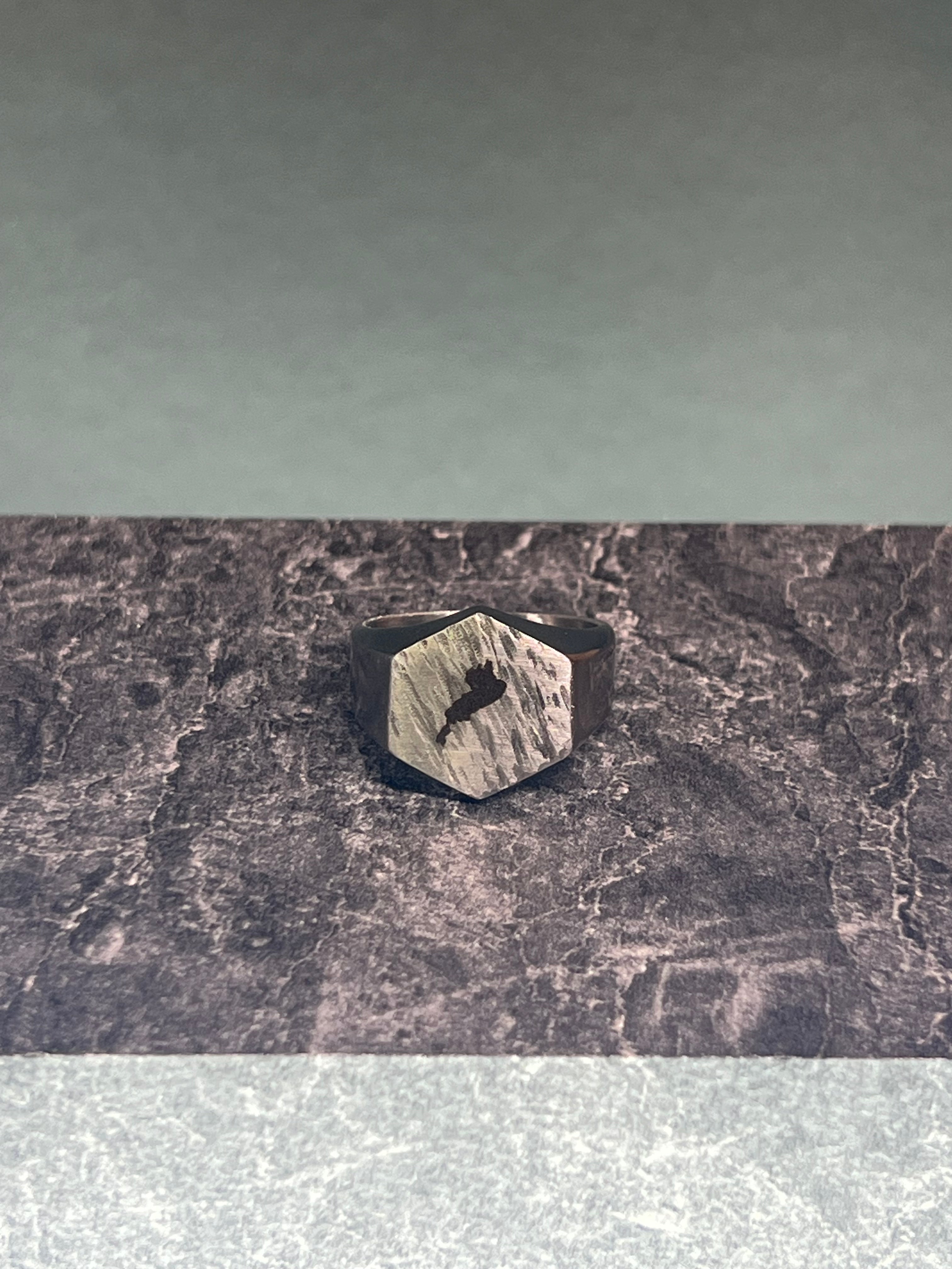 Biwako Stainless Hexagon Ring
