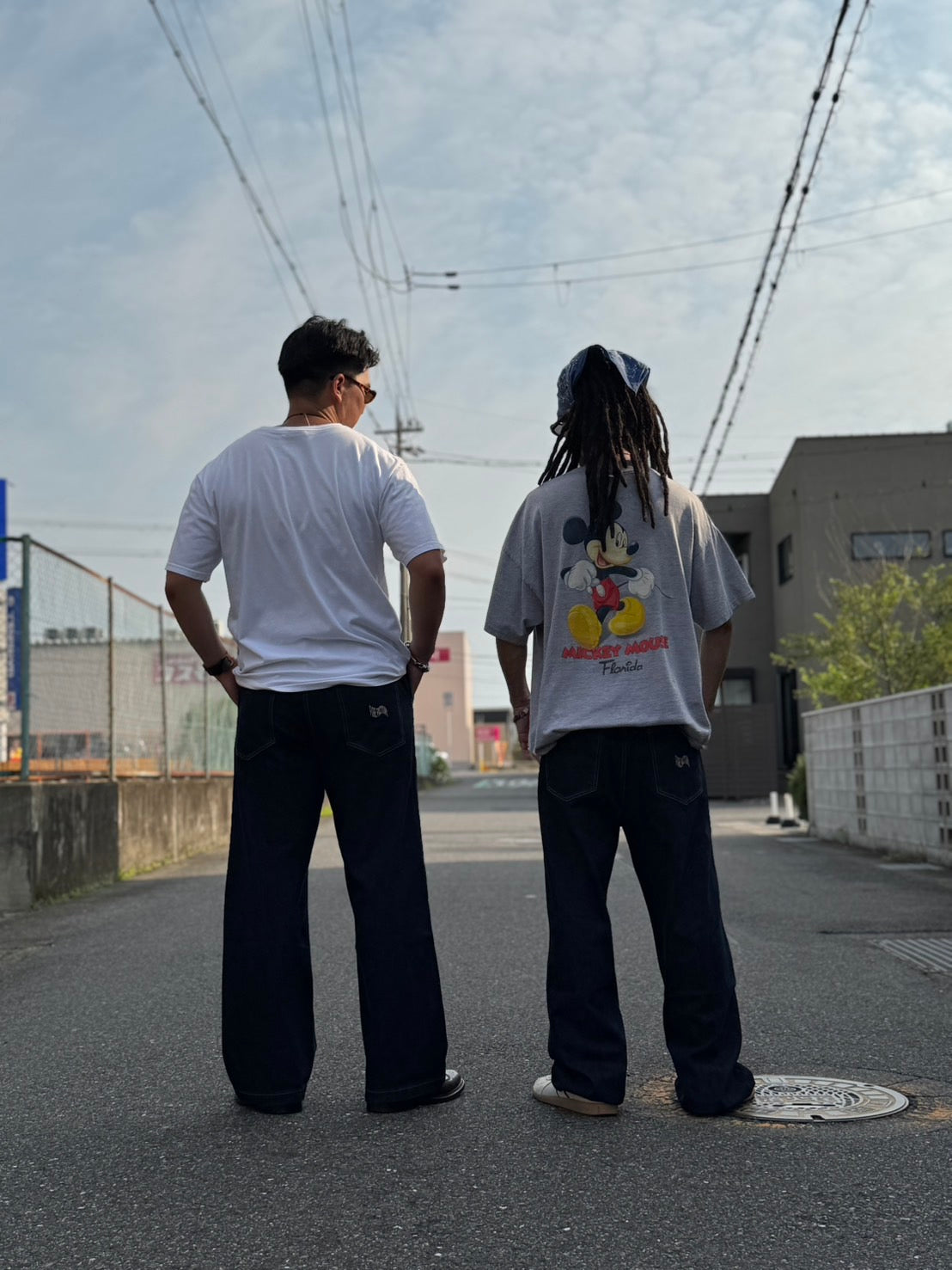 DOUBLE KNEE DENIM PANTS