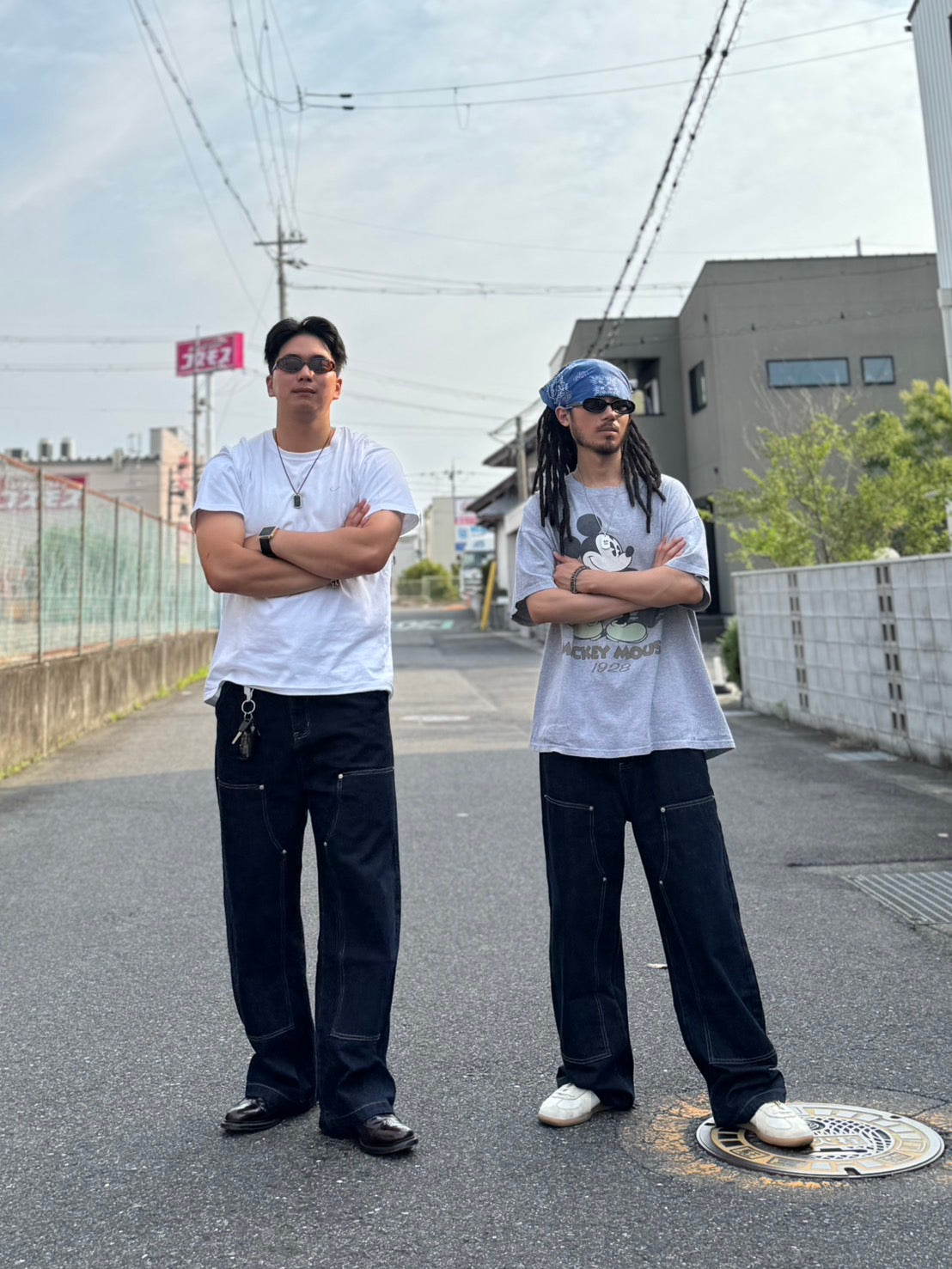 DOUBLE KNEE DENIM PANTS