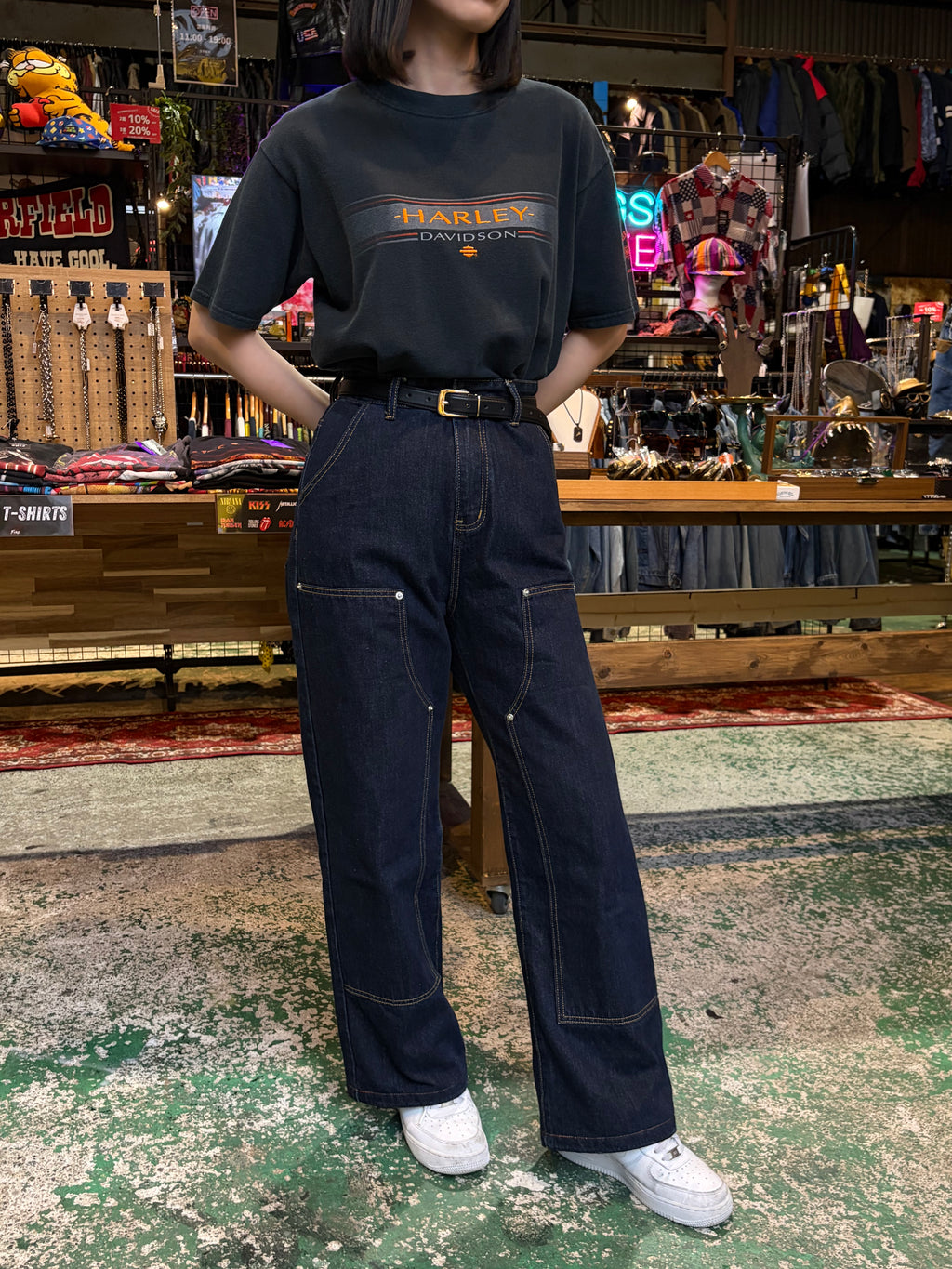 DOUBLE KNEE DENIM PANTS
