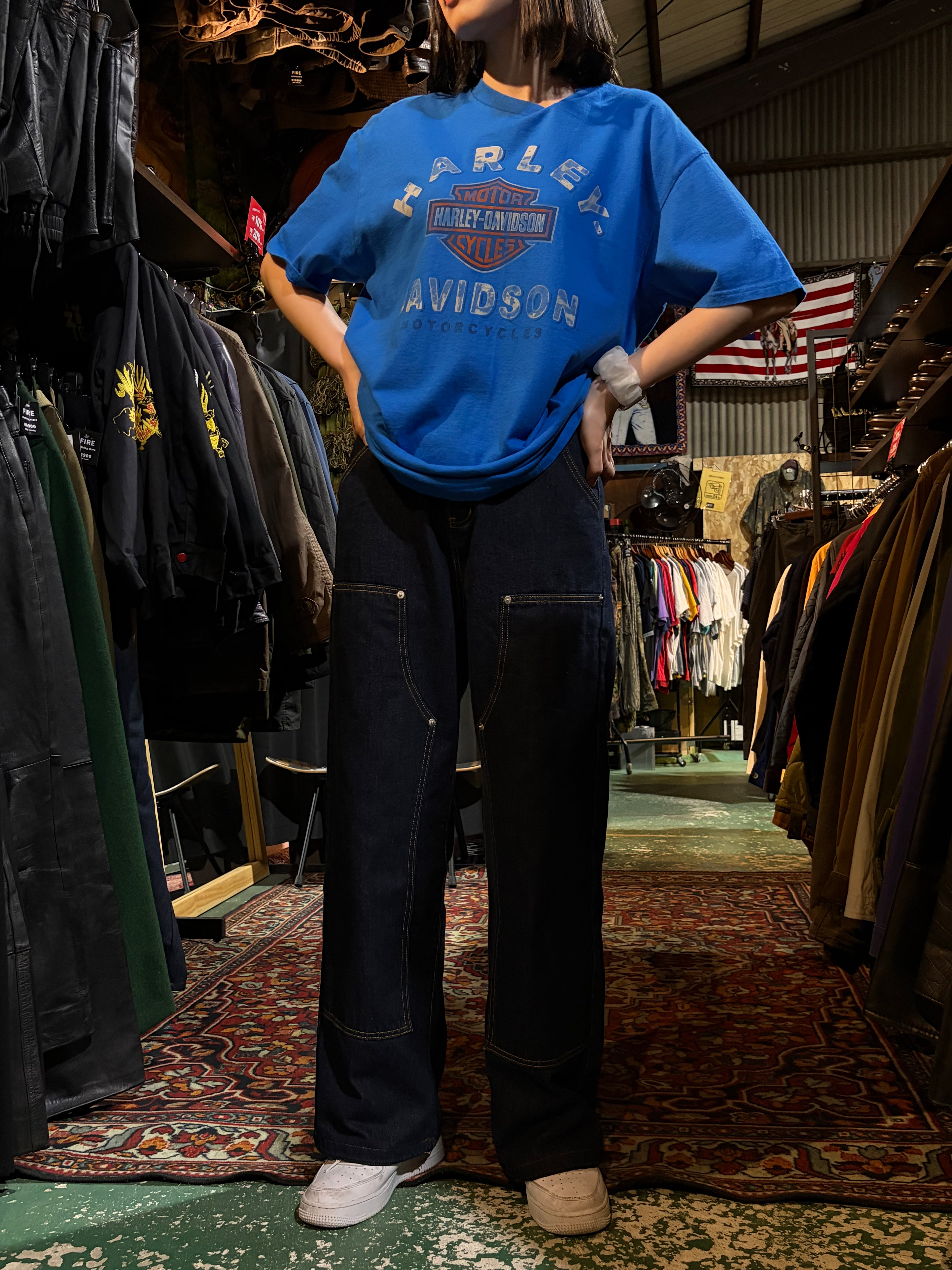 DOUBLE KNEE DENIM PANTS