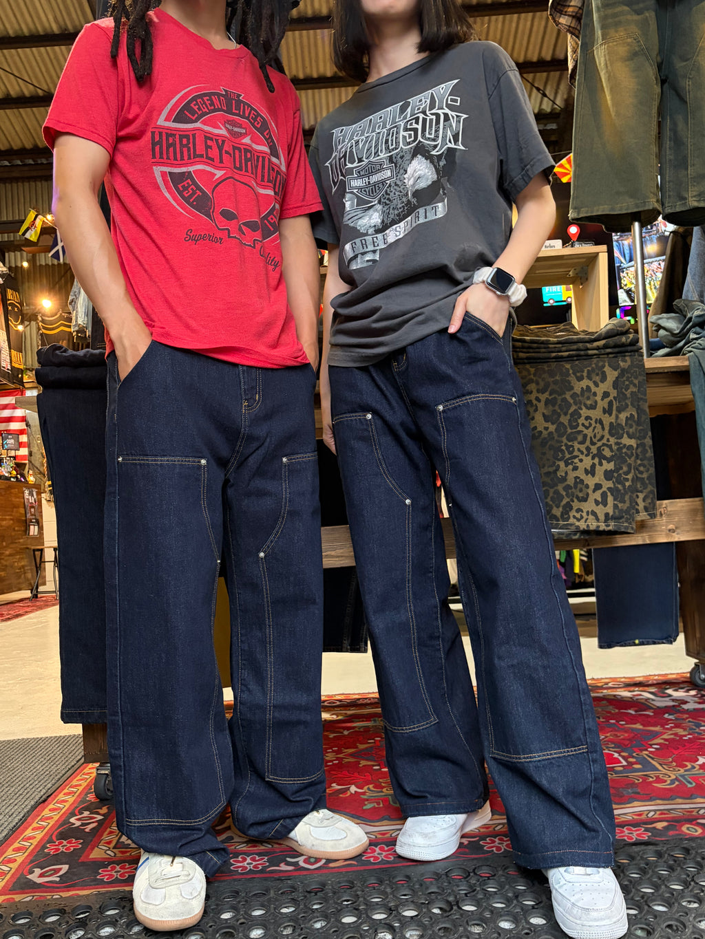 DOUBLE KNEE DENIM PANTS