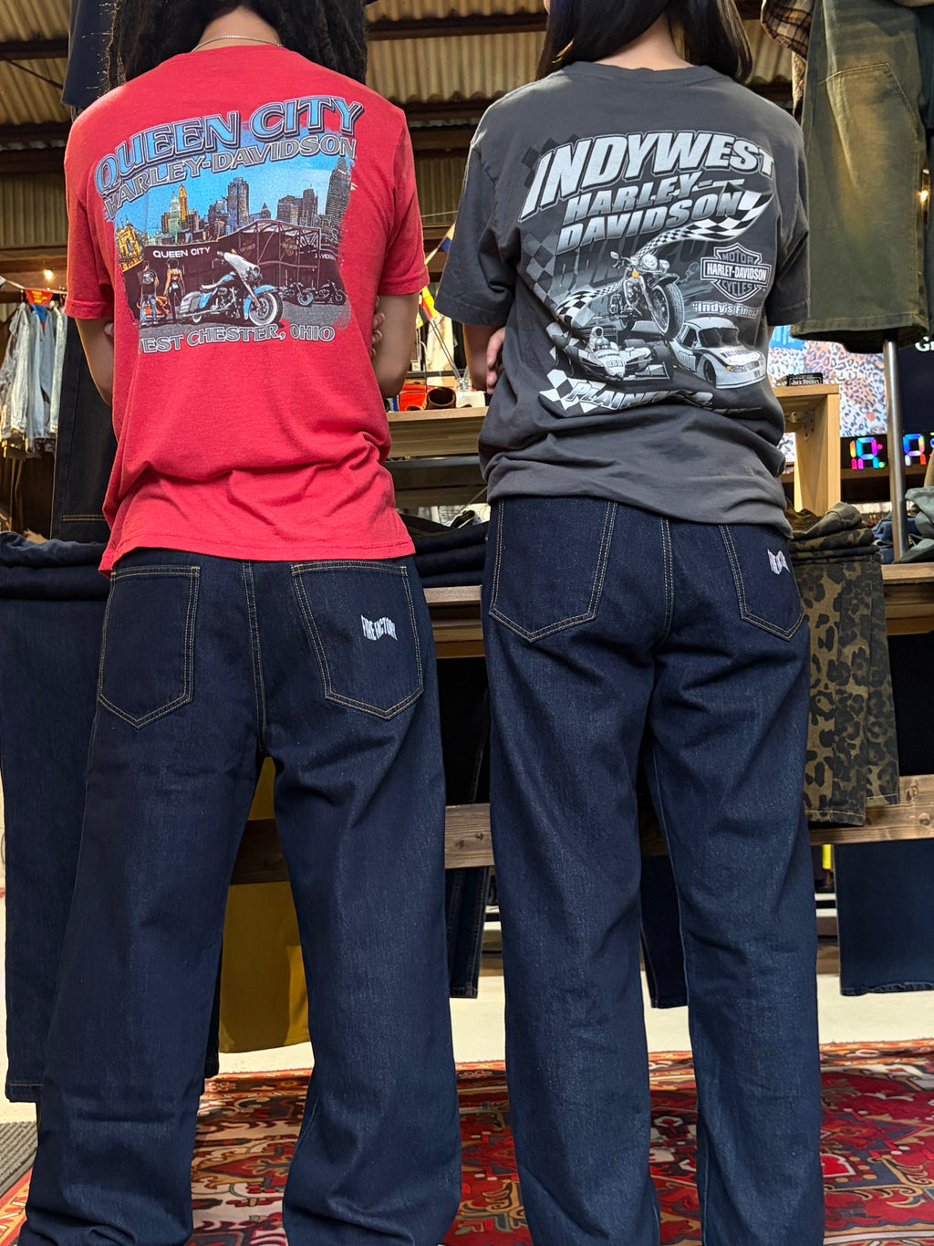 DOUBLE KNEE DENIM PANTS